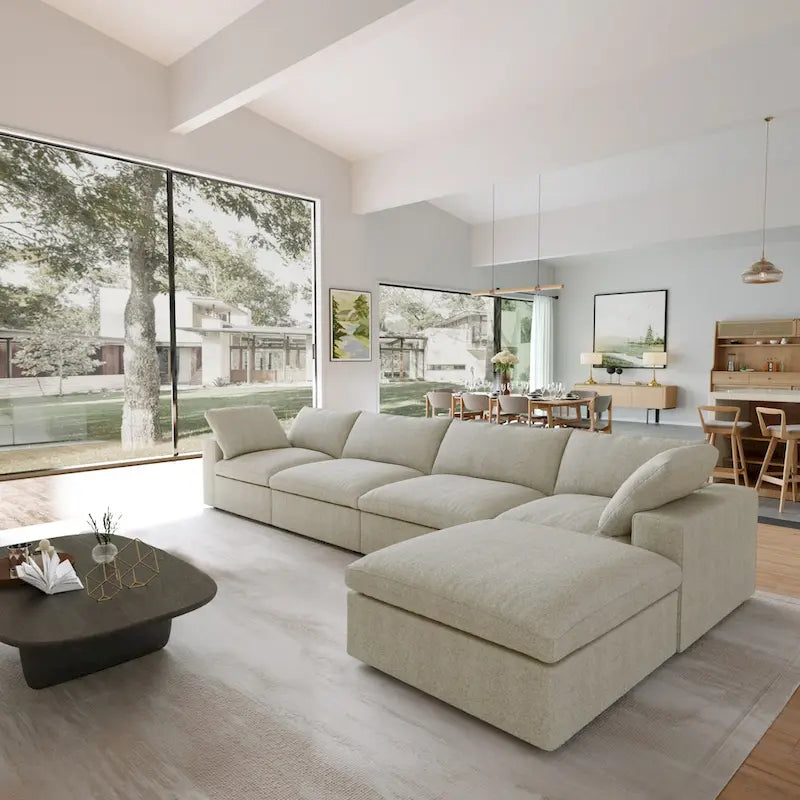 Canapés d'angle pour salon, canapé sectionnel convertible modulaire moderne avec housses de coussin amovibles