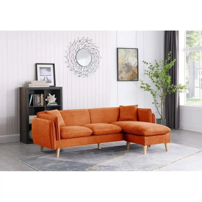 Divano Sezionale con Chaise-longue in Tessuto Brayden