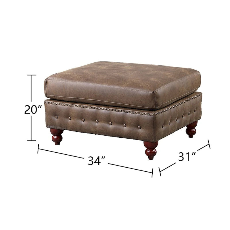Set divano componibile in 4 pezzi rivestito in similpelle con gambe in legno