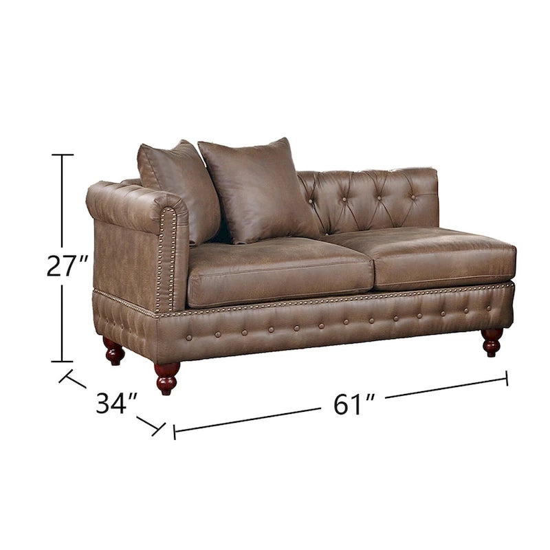 Set divano componibile in 4 pezzi rivestito in similpelle con gambe in legno