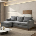 Divano a L con chaise longue reversibile in tessuto di poliestere HOOOWOOO per soggiorno