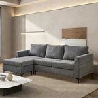 Divano a L con chaise longue reversibile in tessuto di poliestere HOOOWOOO per soggiorno