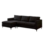 Divano a L con chaise longue reversibile in tessuto di poliestere HOOOWOOO per soggiorno