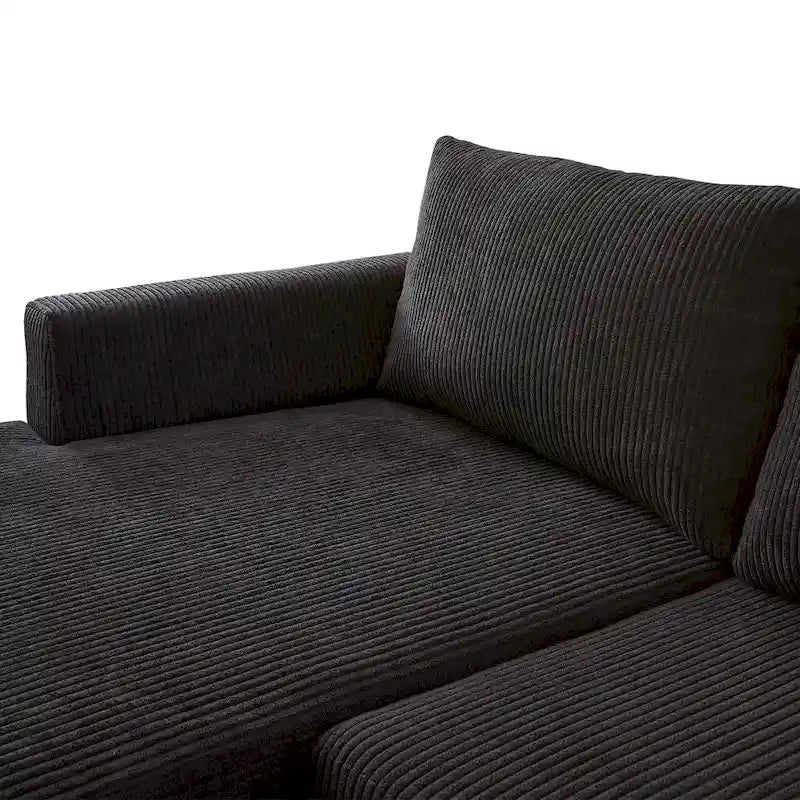 Divano a L con chaise longue reversibile in tessuto di poliestere HOOOWOOO per soggiorno