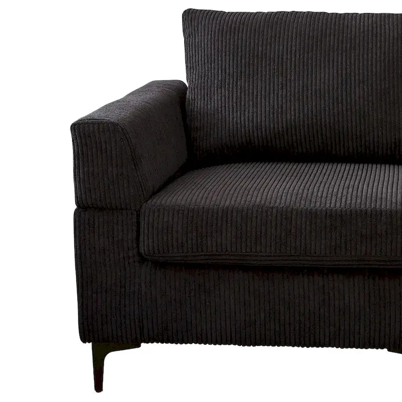 Divano a L con chaise longue reversibile in tessuto di poliestere HOOOWOOO per soggiorno