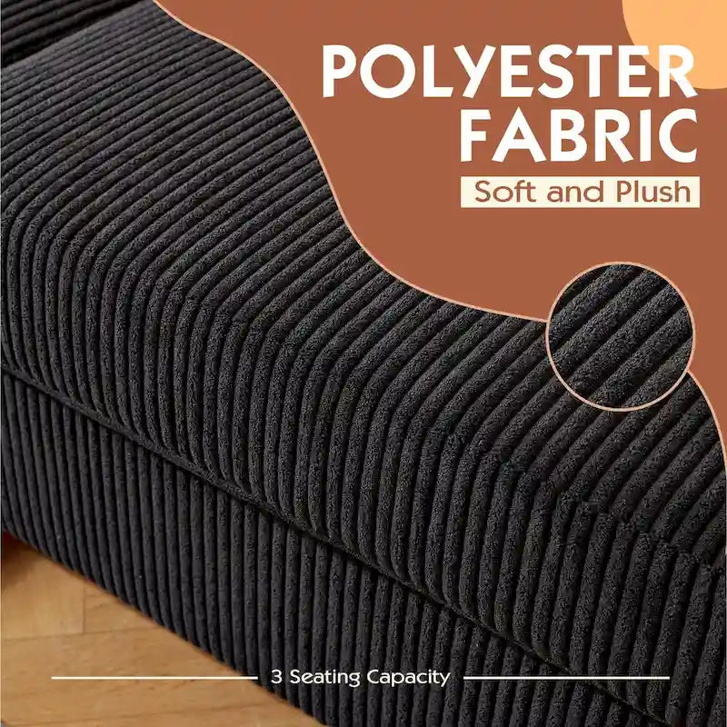 Divano a L con chaise longue reversibile in tessuto di poliestere HOOOWOOO per soggiorno