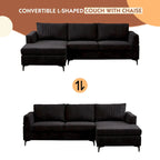 Divano a L con chaise longue reversibile in tessuto di poliestere HOOOWOOO per soggiorno