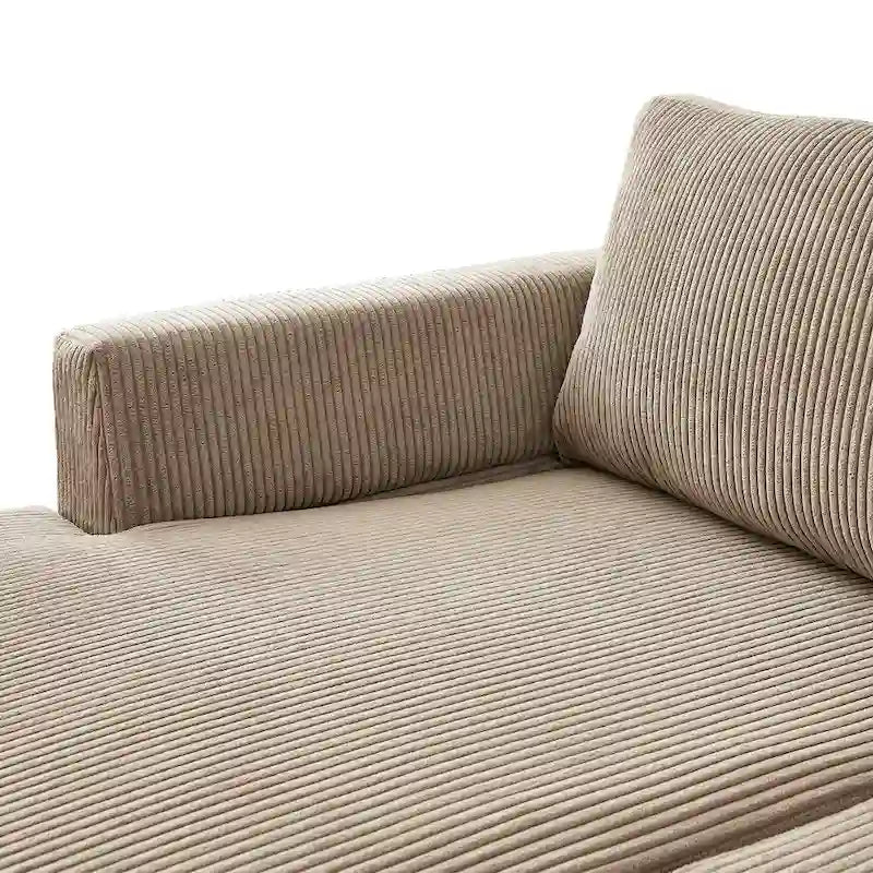 Divano a L con chaise longue reversibile in tessuto di poliestere HOOOWOOO per soggiorno