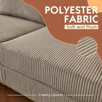 Divano a L con chaise longue reversibile in tessuto di poliestere HOOOWOOO per soggiorno