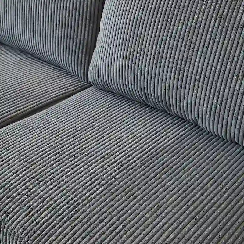 Divano a L con chaise longue reversibile in tessuto di poliestere HOOOWOOO per soggiorno