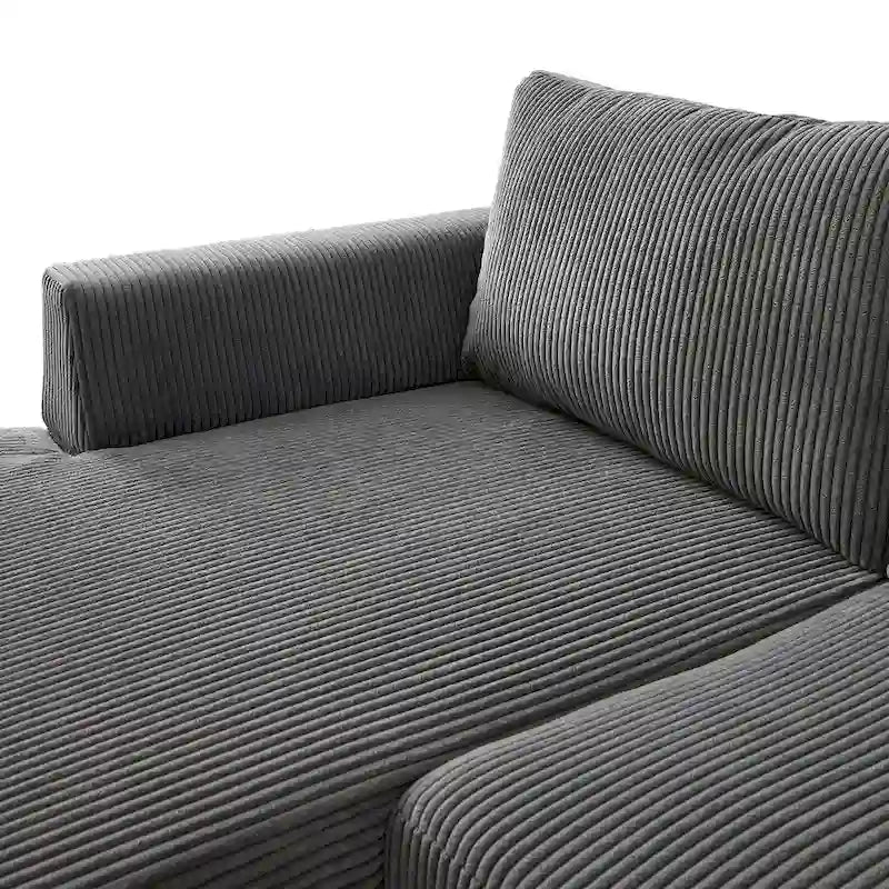 Divano a L con chaise longue reversibile in tessuto di poliestere HOOOWOOO per soggiorno