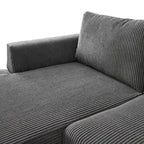 Divano a L con chaise longue reversibile in tessuto di poliestere HOOOWOOO per soggiorno