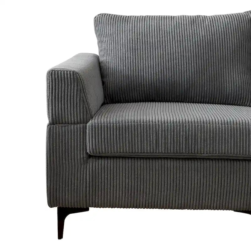 Divano a L con chaise longue reversibile in tessuto di poliestere HOOOWOOO per soggiorno