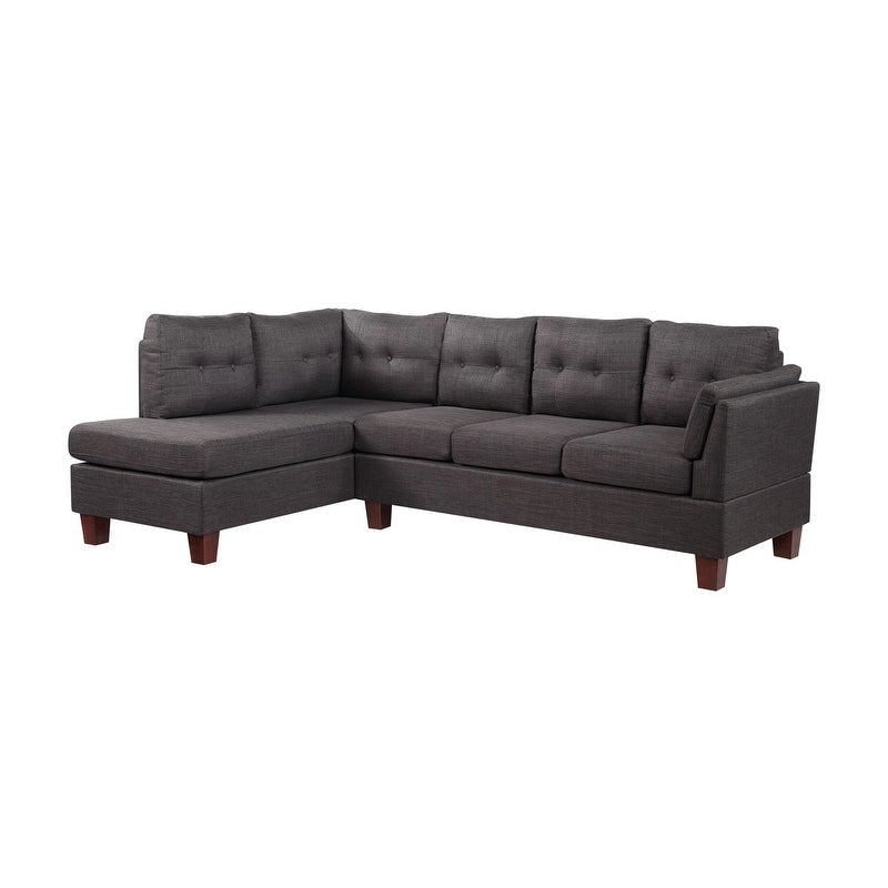Divano Sezionale Moderno Dalia in Lino con Chaise Longue a Sinistra