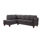 Divano Sezionale Moderno Dalia in Lino con Chaise Longue a Sinistra