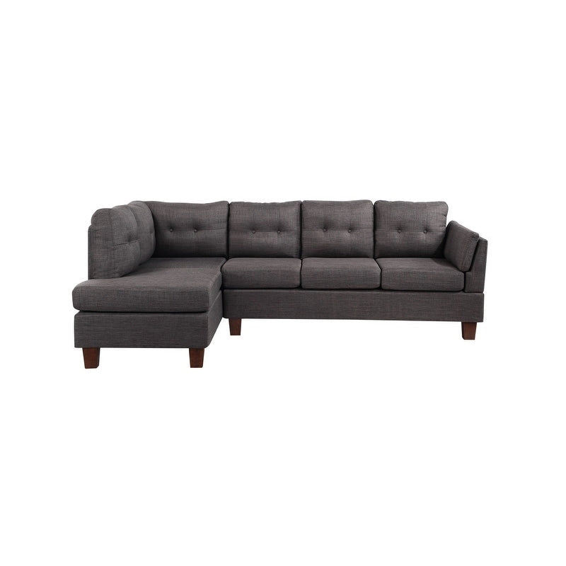 Divano Sezionale Moderno Dalia in Lino con Chaise Longue a Sinistra