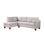 Divano Sezionale Moderno Dalia in Lino con Chaise Longue a Sinistra