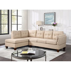 Divano Sezionale Moderno Dalia in Lino con Chaise Longue a Sinistra