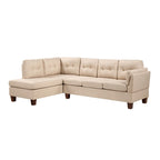 Divano Sezionale Moderno Dalia in Lino con Chaise Longue a Sinistra