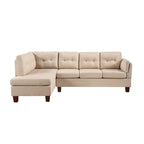 Divano Sezionale Moderno Dalia in Lino con Chaise Longue a Sinistra