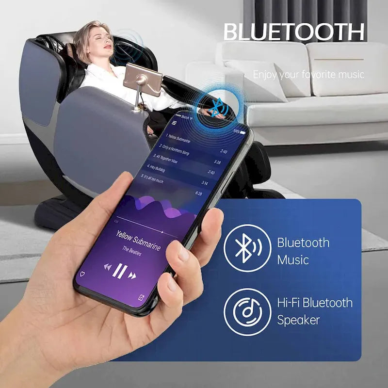 Poltrona Massaggiante con Zero Gravity Totale, Doppio Binario a S e Controllo tramite APP