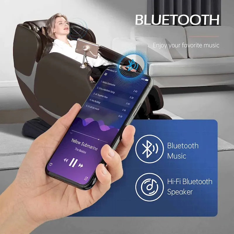 Poltrona Massaggiante con Zero Gravity Totale, Doppio Binario a S e Controllo tramite APP