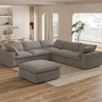 Divano sezionale a 5 posti e pouf Widen Down Filled