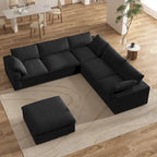 Divano sezionale a 5 posti e pouf Widen Down Filled