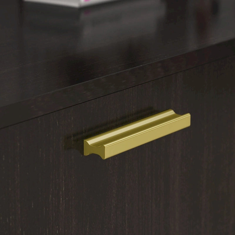 Credenza a Buffet con 3 Cassetti e 2 Ante, Espresso/Bianco