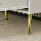 Credenza a Buffet con 3 Cassetti e 2 Ante, Espresso/Bianco