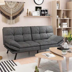 Divano Letto Futon, Divano Pieghevole in Memory Foam Convertibile per Due Posti Letto con Braccioli Regolabili per Piccoli Spazi