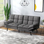Divano Letto Futon, Divano Pieghevole in Memory Foam Convertibile per Due Posti Letto con Braccioli Regolabili per Piccoli Spazi