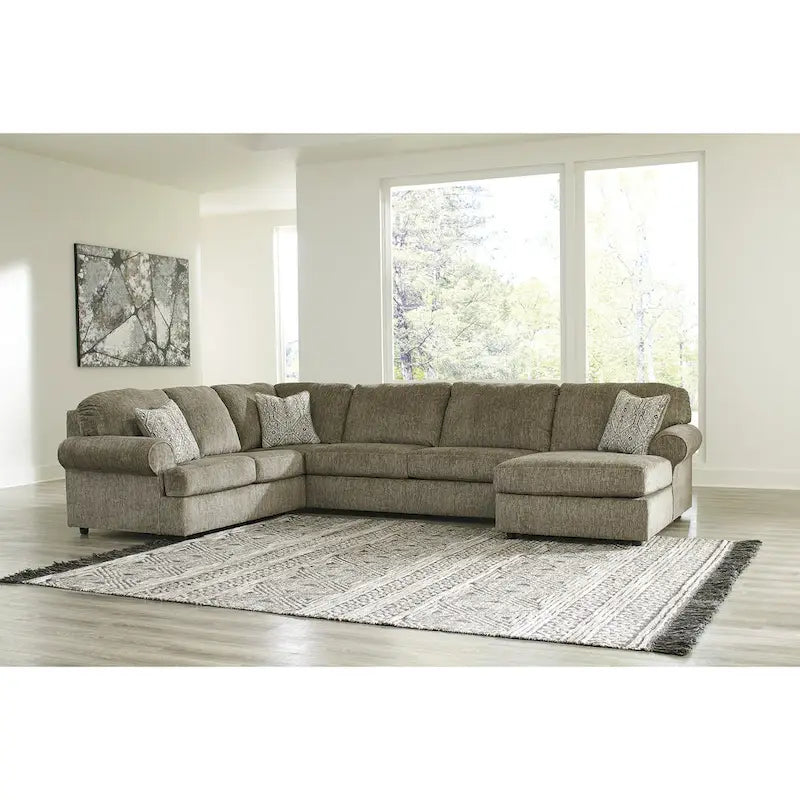 Signature Design by Ashley Hoylake Brown 3-Piece Sectional with Chaise - 143W x 95D x 35H
