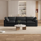 Canapé d'angle 3 places contemporain de 305 cm avec coussins garnis de duvet souple