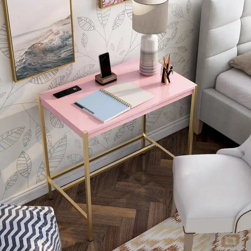 Moderna scrivania per computer in acciaio da 30 pollici con porte USB