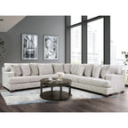 Loty Contemporary Beige Chenille Symmetrical L-Shaped Sectional by Furniture of America