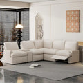 104 Power Recliner Corner Sofa Home Theater Reclining Sofa Sectional Couches with Storage Box, Cup Holders, USB Ports and Powe