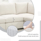 [VIDEO fornito][Nuovo]93Divano componibile moderno con strisce verticali, set divano senza braccioli a 5 posti con pouf convertibili, varie C