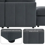 [VIDEO fornito][Nuovo]93Divano componibile moderno con strisce verticali, set divano senza braccioli a 5 posti con pouf convertibili, varie C