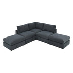 [VIDEO fornito][Nuovo]93Divano componibile moderno con strisce verticali, set divano senza braccioli a 5 posti con pouf convertibili, varie C