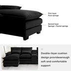 [VIDEO provided][New]123*55 Canapé moderne en U avec console, porte-gobelets et ports USB, canapé d'intérieur rembourré symétrique à 6 places