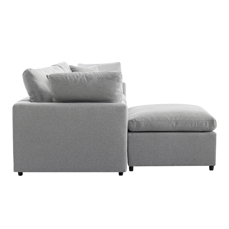 Canapé d'angle convertible en duvet U_STYLE, en forme de L avec méridienne réversible