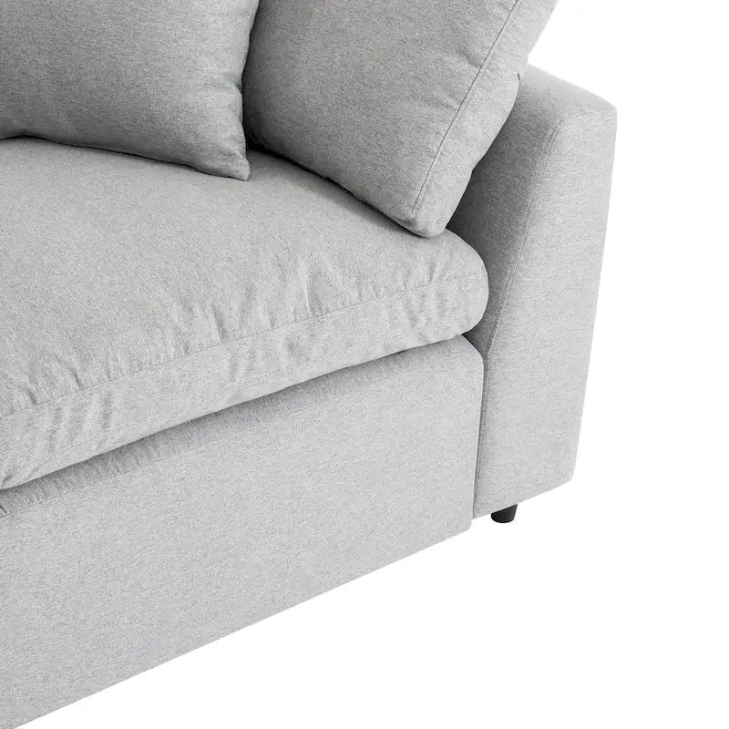 Canapé d'angle convertible en duvet U_STYLE, en forme de L avec méridienne réversible