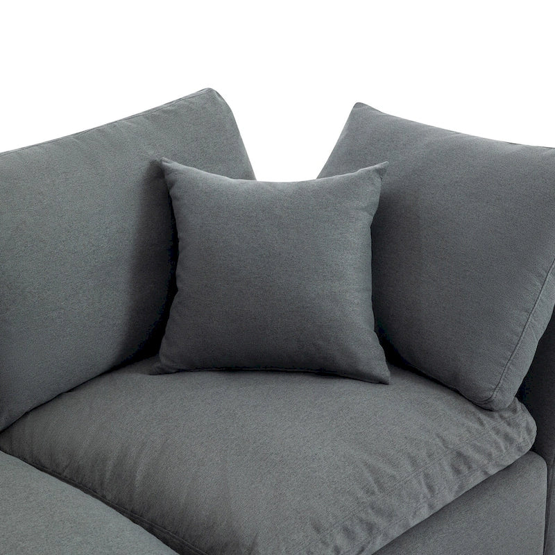 Canapé d'angle convertible en duvet U_STYLE, en forme de L avec méridienne réversible