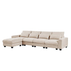 Divano componibile a L grande e moderno U_Style, imbottito in piuma, divano convertibile con chaise longue reversibile per soggiorno