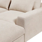 Divano componibile a L grande e moderno U_Style, imbottito in piuma, divano convertibile con chaise longue reversibile per soggiorno