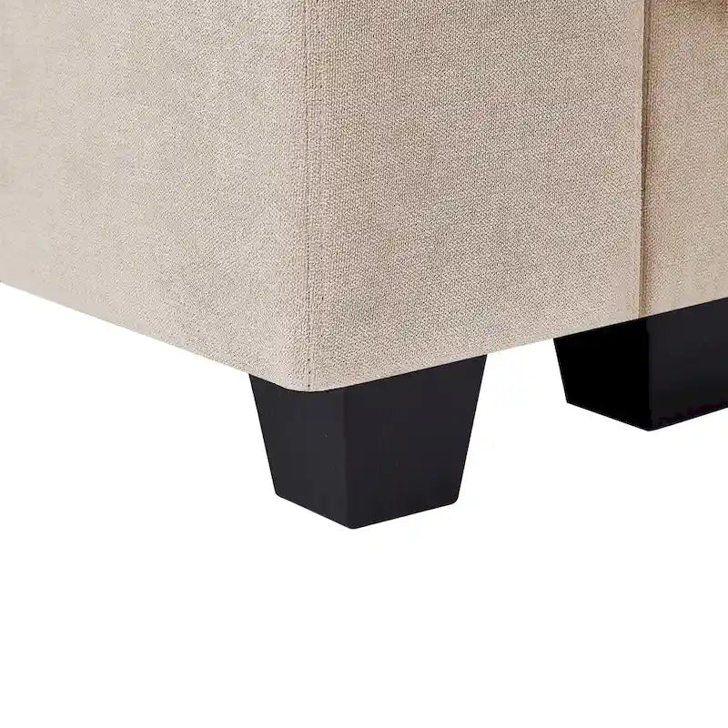 Divano componibile a L grande e moderno U_Style, imbottito in piuma, divano convertibile con chaise longue reversibile per soggiorno