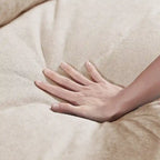 Divano componibile a L grande e moderno U_Style, imbottito in piuma, divano convertibile con chaise longue reversibile per soggiorno
