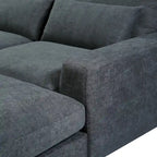 Divano componibile a L grande e moderno U_Style, imbottito in piuma, divano convertibile con chaise longue reversibile per soggiorno