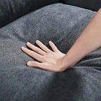 Divano componibile a L grande e moderno U_Style, imbottito in piuma, divano convertibile con chaise longue reversibile per soggiorno